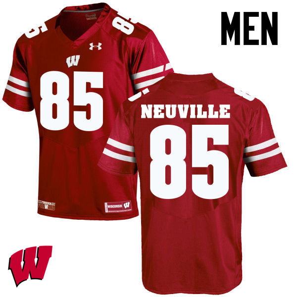 Wisconsin Badgers Men's #85 Zander Neuville NCAA Under Armour Authentic Red College Stitched Football Jersey AB40K57KJ